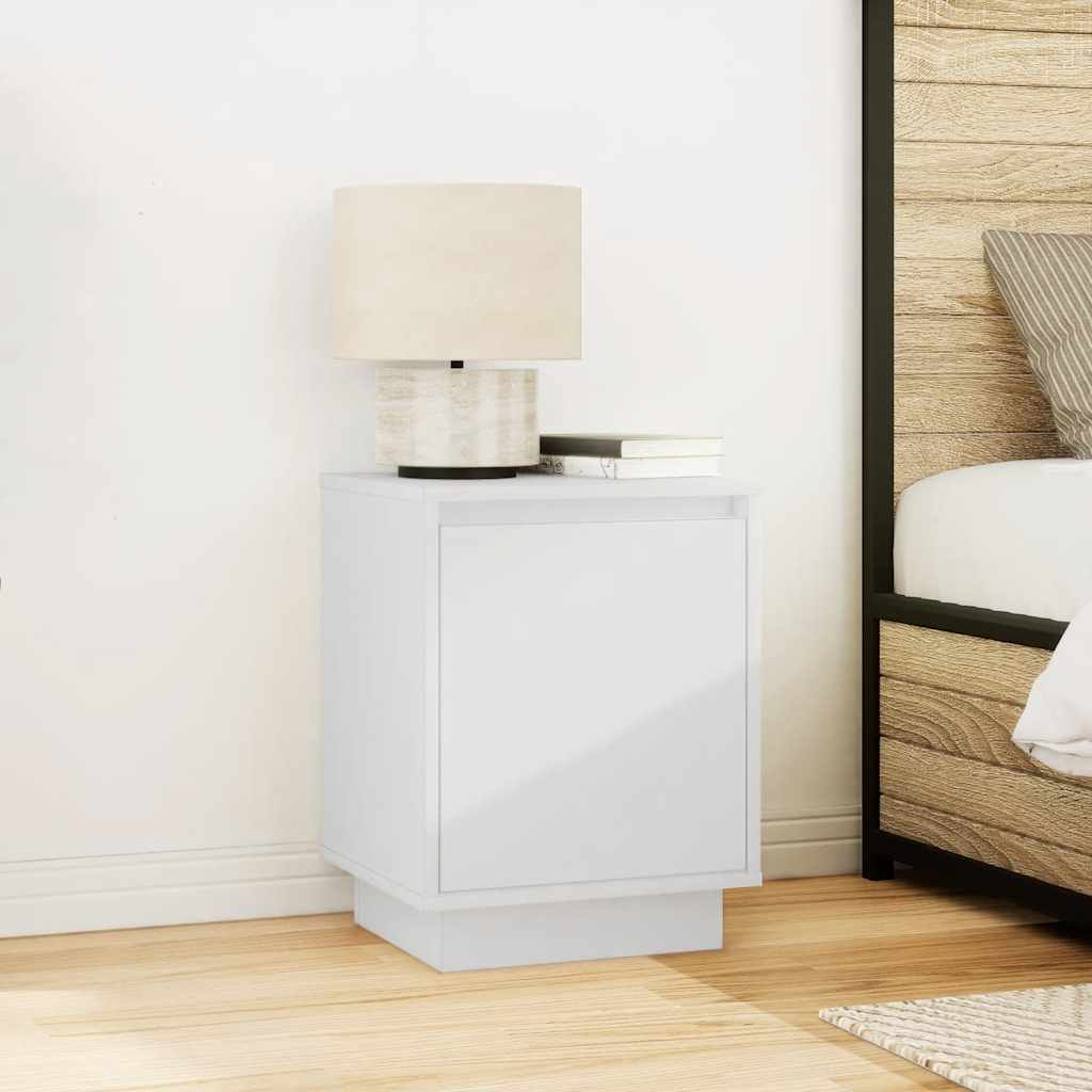 vidaXL Noptiera cu lumini LED alb 38x34x50 cm vidaXL Noptiera cu lumini LED alb 38x34x50 cm
