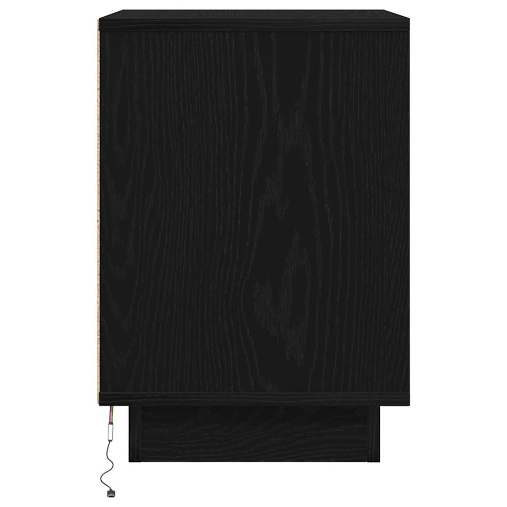 vidaXL Noptiera cu lumini LED Negru 38x34x50 cm vidaXL Noptiera cu lumini LED Negru 38x34x50 cm