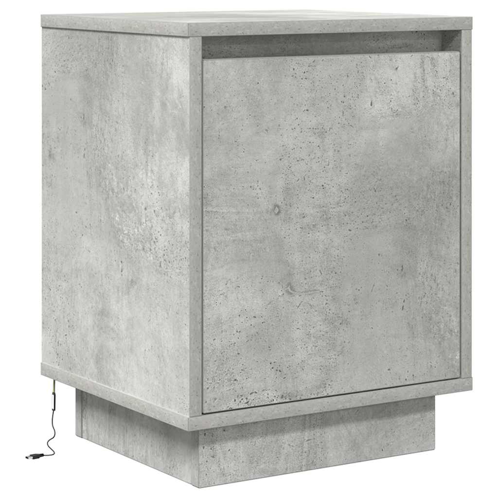 vidaXL Noptiera cu lumini LED Gri beton 38x34x50 cm vidaXL Noptiera cu lumini LED Gri beton 38x34x50 cm