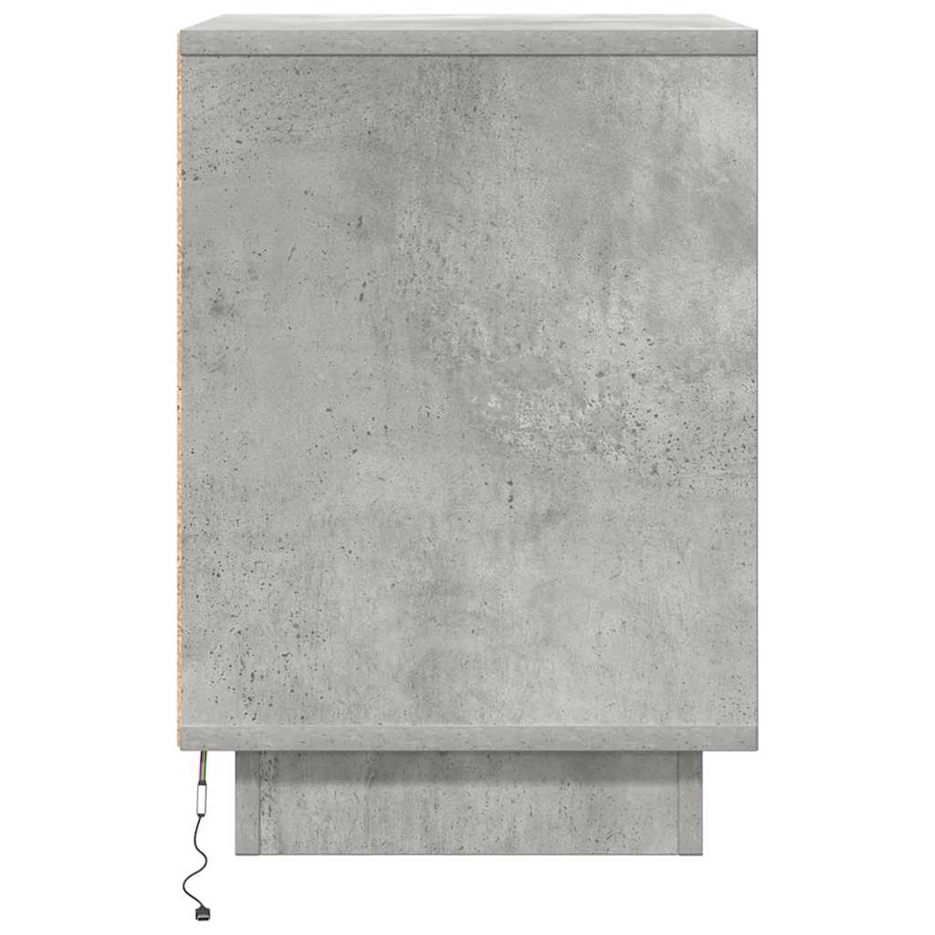 vidaXL Noptiera cu lumini LED Gri beton 38x34x50 cm vidaXL Noptiera cu lumini LED Gri beton 38x34x50 cm