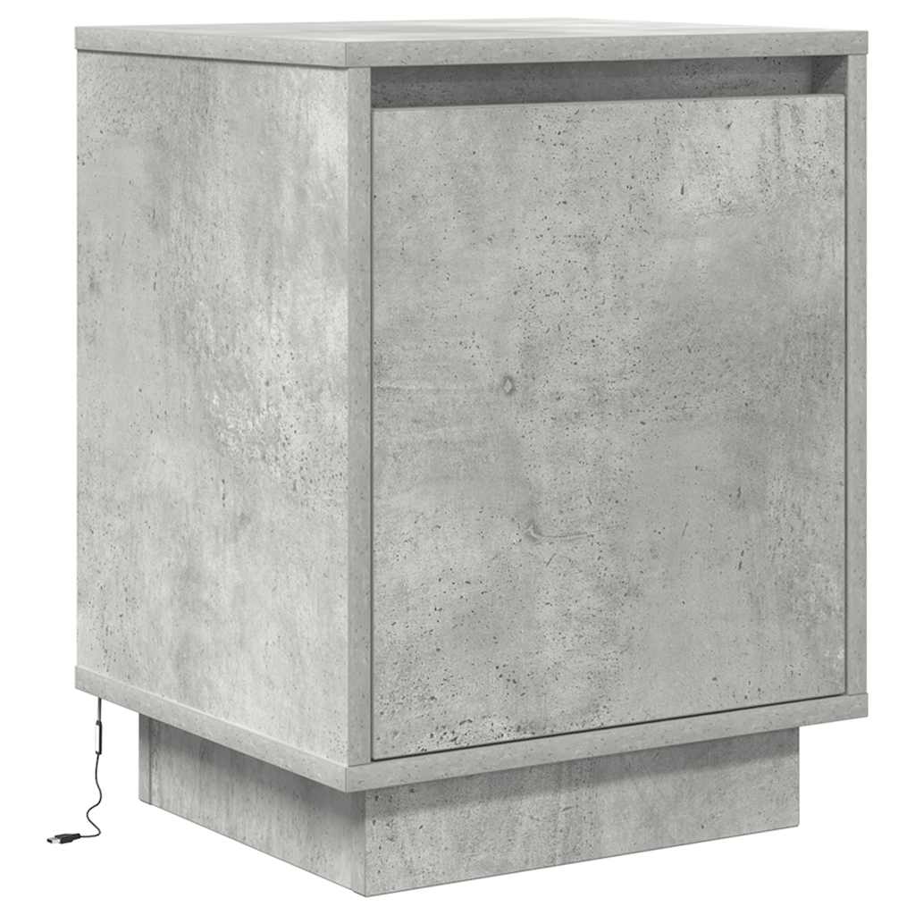 vidaXL Noptiere cu lumini LED 2 buc Beton Gri 38x34x50 cm vidaXL Noptiere cu lumini LED 2 buc Beton Gri 38x34x50 cm