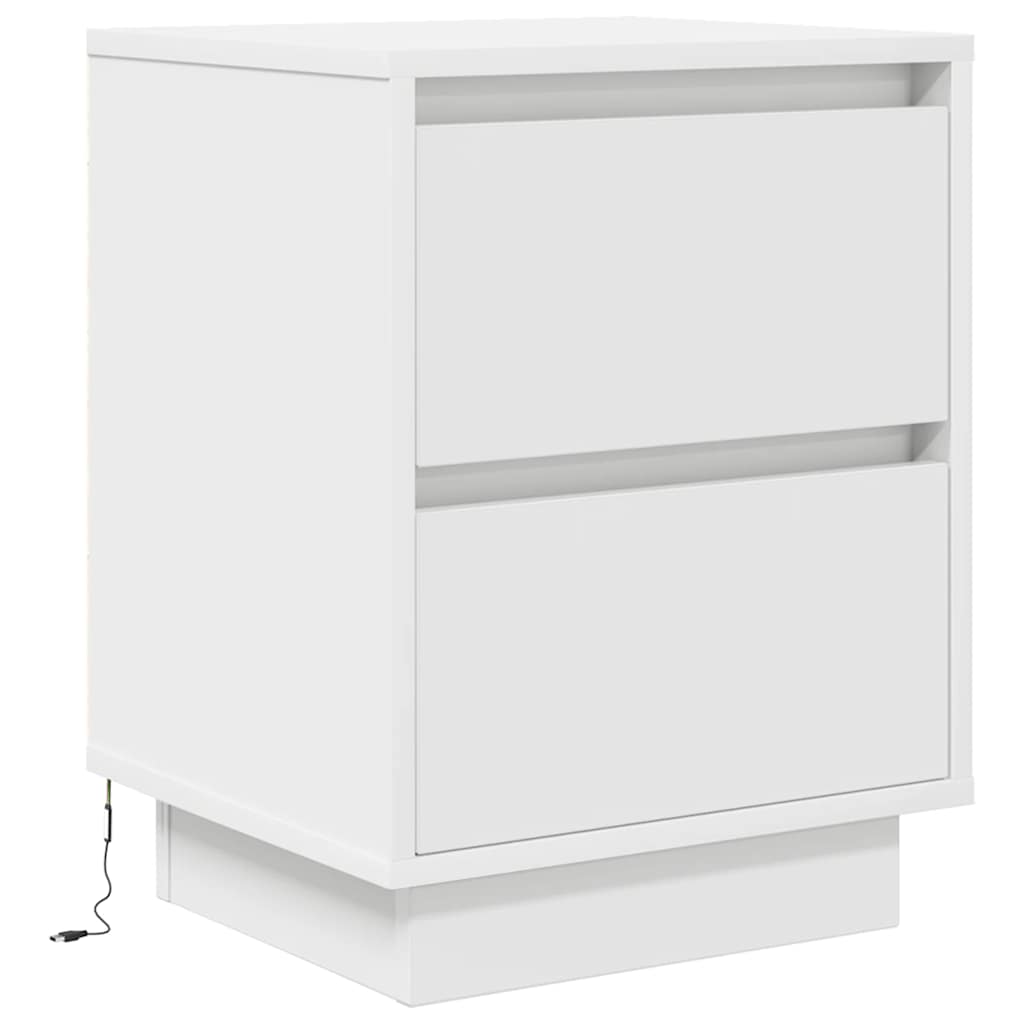 vidaXL Noptiera cu lumini LED alb 38x34x50 cm vidaXL Noptiera cu lumini LED alb 38x34x50 cm