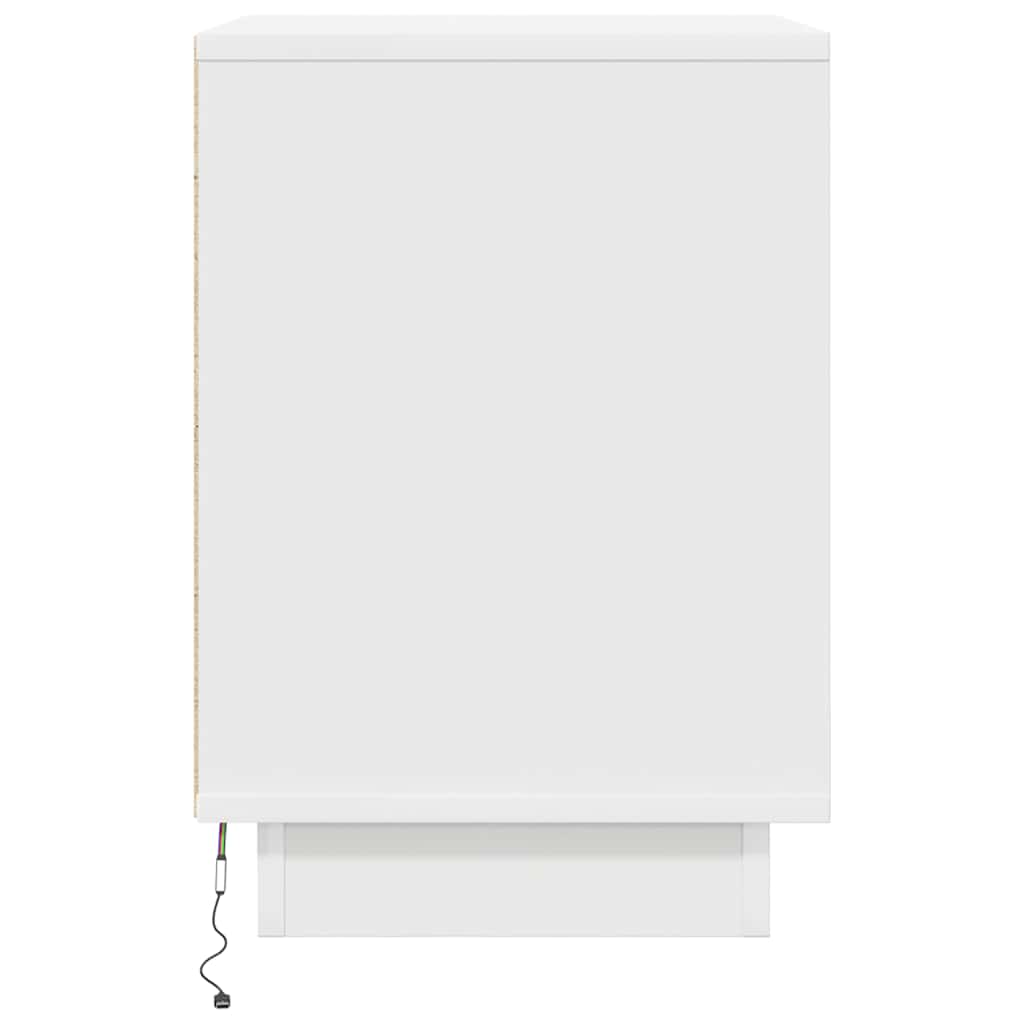 vidaXL Noptiera cu lumini LED alb 38x34x50 cm vidaXL Noptiera cu lumini LED alb 38x34x50 cm