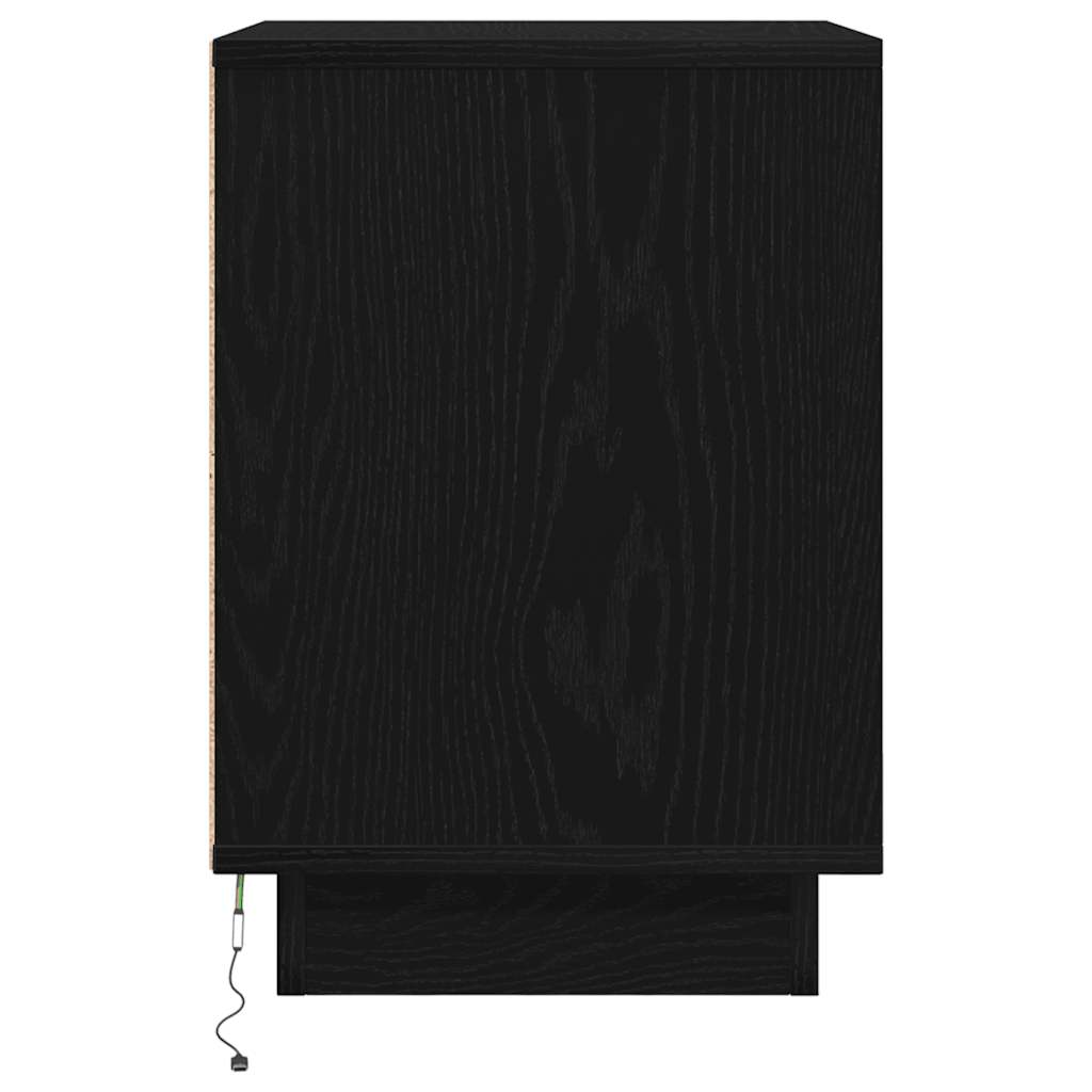 vidaXL Noptiera cu lumini LED Negru 38x34x50 cm vidaXL Noptiera cu lumini LED Negru 38x34x50 cm