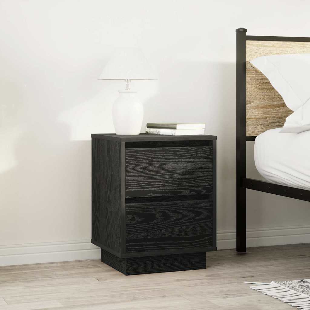 vidaXL Noptiere cu lumini LED 2 buc Negru 38x34x50 cm vidaXL Noptiere cu lumini LED 2 buc Negru 38x34x50 cm