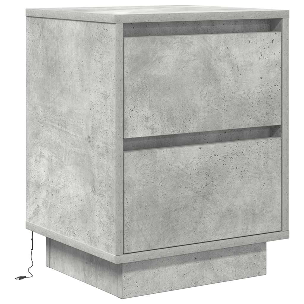 vidaXL Noptiera cu lumini LED Gri beton 38x34x50 cm vidaXL Noptiera cu lumini LED Gri beton 38x34x50 cm