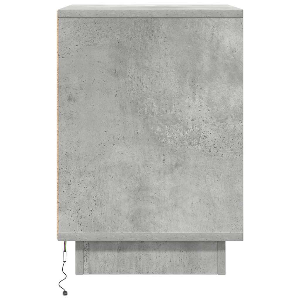 vidaXL Noptiera cu lumini LED Gri beton 38x34x50 cm vidaXL Noptiera cu lumini LED Gri beton 38x34x50 cm