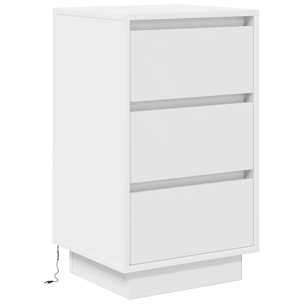 vidaXL Noptiera cu lumini LED alb 38x34x65 cm vidaXL Noptiera cu lumini LED alb 38x34x65 cm