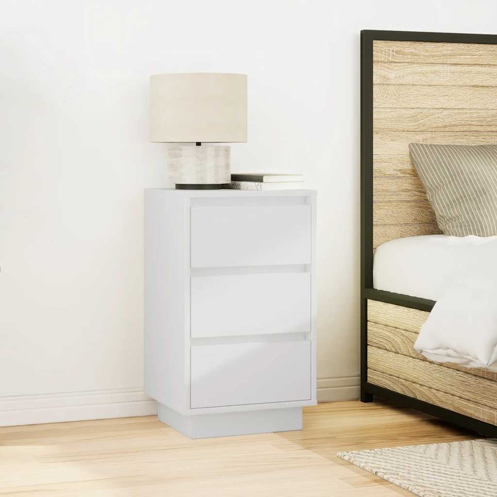 vidaXL Noptiera cu lumini LED alb 38x34x65 cm vidaXL Noptiera cu lumini LED alb 38x34x65 cm