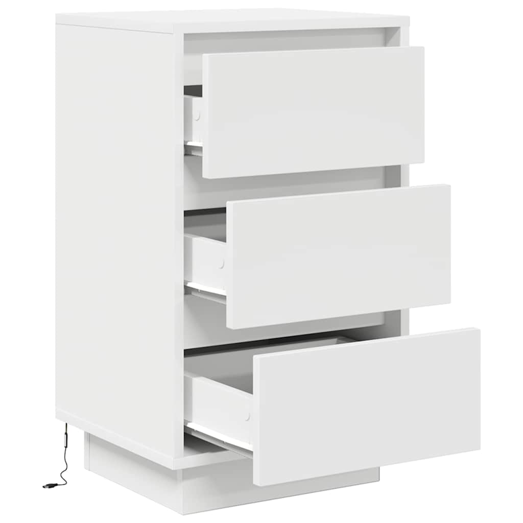 vidaXL Noptiera cu lumini LED alb 38x34x65 cm vidaXL Noptiera cu lumini LED alb 38x34x65 cm