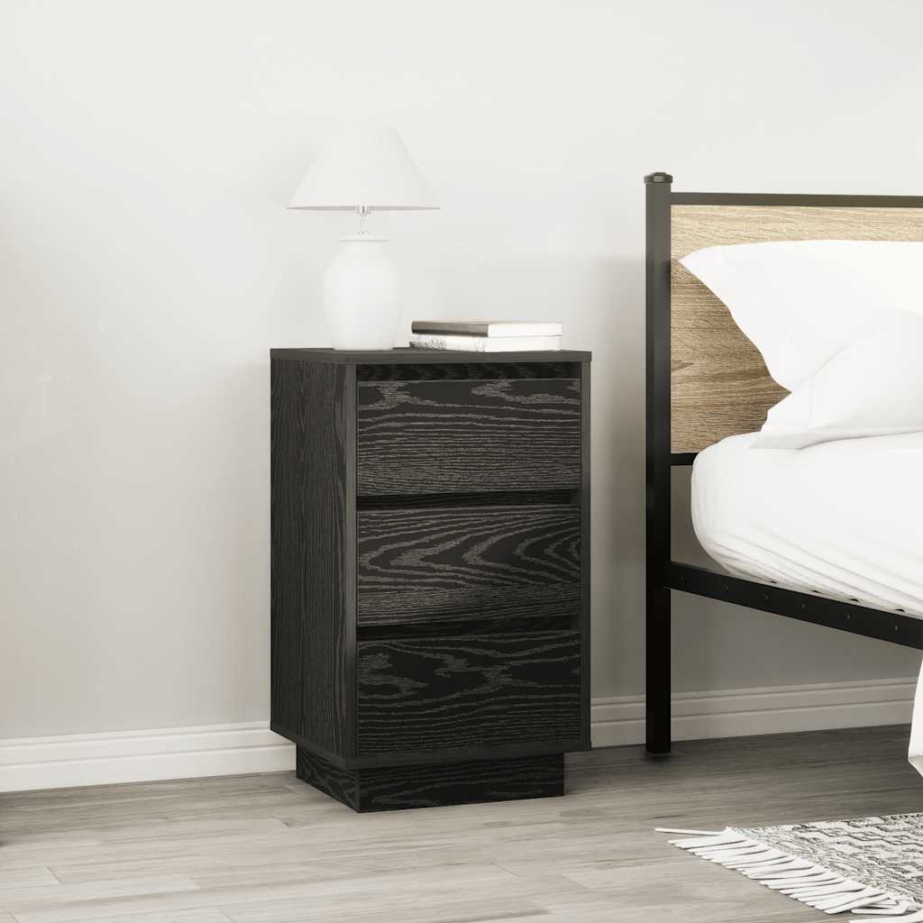 vidaXL Noptiera cu lumini LED Negru 38x34x65 cm vidaXL Noptiera cu lumini LED Negru 38x34x65 cm