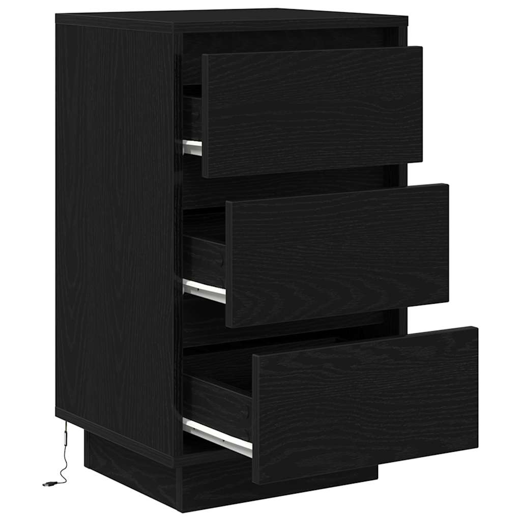 vidaXL Noptiera cu lumini LED Negru 38x34x65 cm vidaXL Noptiera cu lumini LED Negru 38x34x65 cm