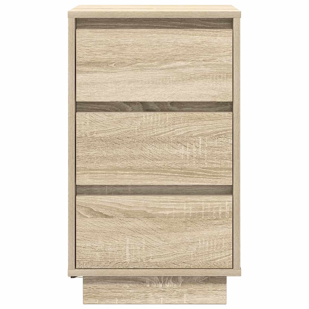 vidaXL Noptiera cu lumini LED Stejar Sonoma 38x34x65 cm vidaXL Noptiera cu lumini LED Stejar Sonoma 38x34x65 cm