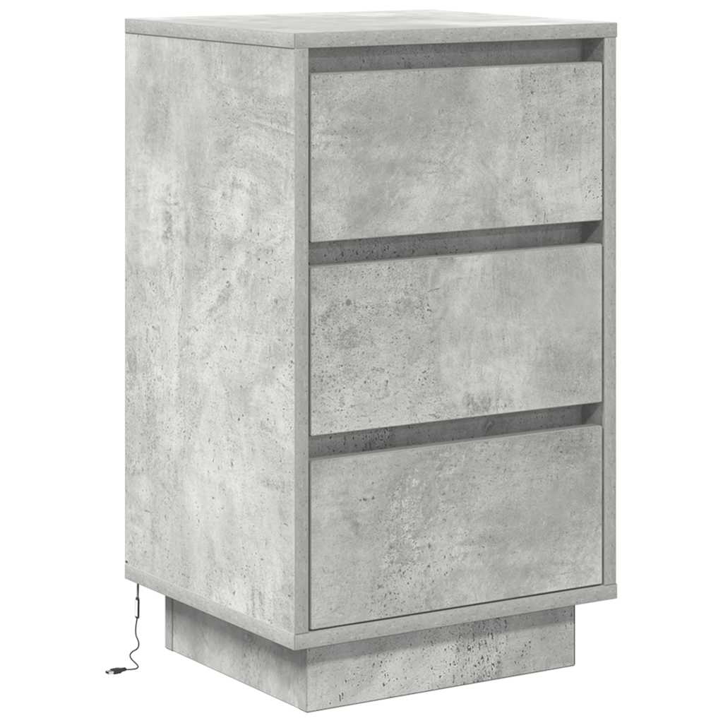 vidaXL Noptiera cu lumini LED Gri beton 38x34x65 cm vidaXL Noptiera cu lumini LED Gri beton 38x34x65 cm
