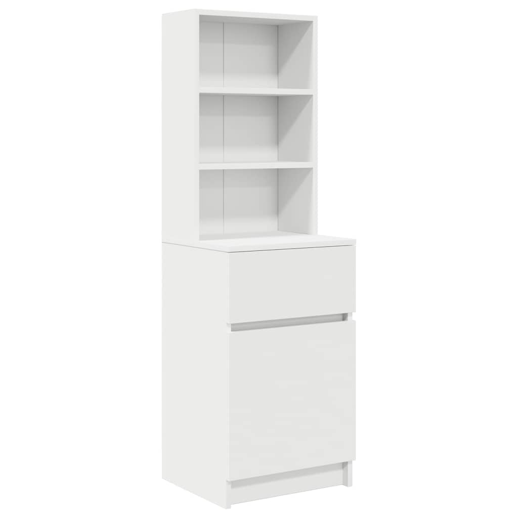 vidaXL Noptiera alb 39x35x125 cm lemn prelucrat vidaXL Noptiera alb 39x35x125 cm lemn prelucrat