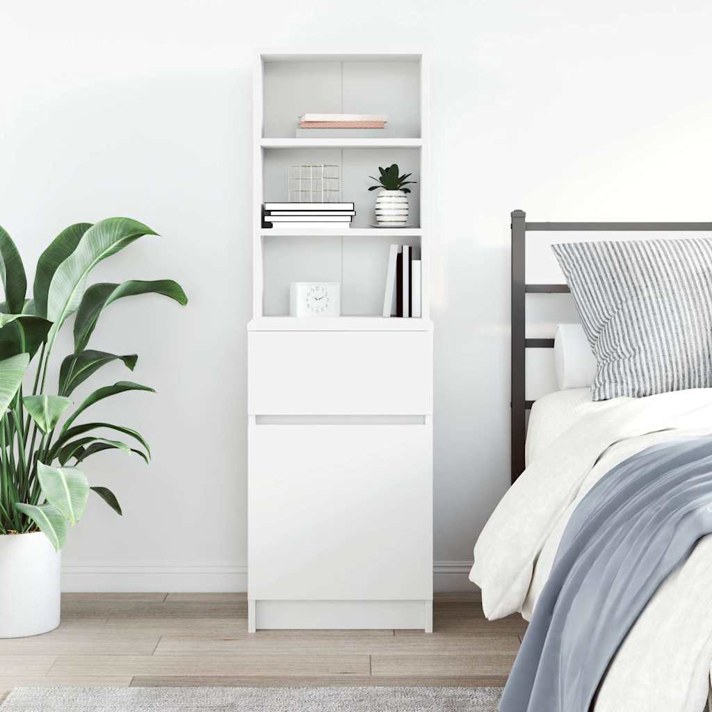 vidaXL Noptiera alb 39x35x125 cm lemn prelucrat vidaXL Noptiera alb 39x35x125 cm lemn prelucrat