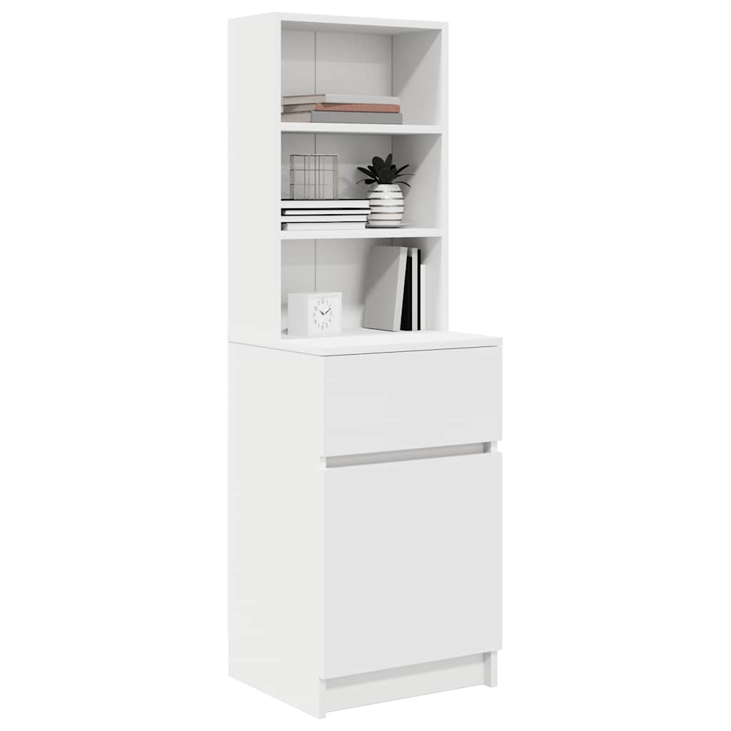 vidaXL Noptiera alb 39x35x125 cm lemn prelucrat vidaXL Noptiera alb 39x35x125 cm lemn prelucrat