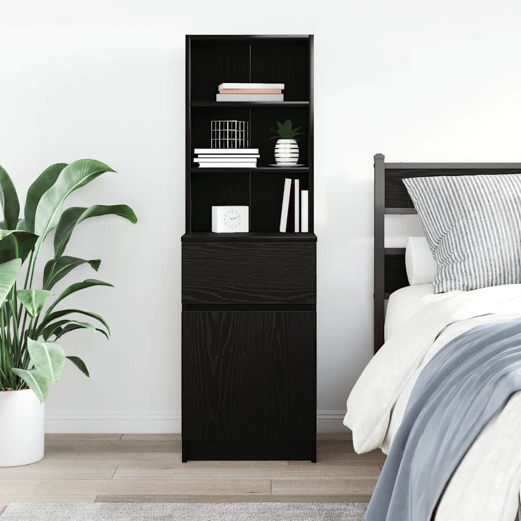 vidaXL Noptiera neagra 39x35x125 cm lemn prelucrat