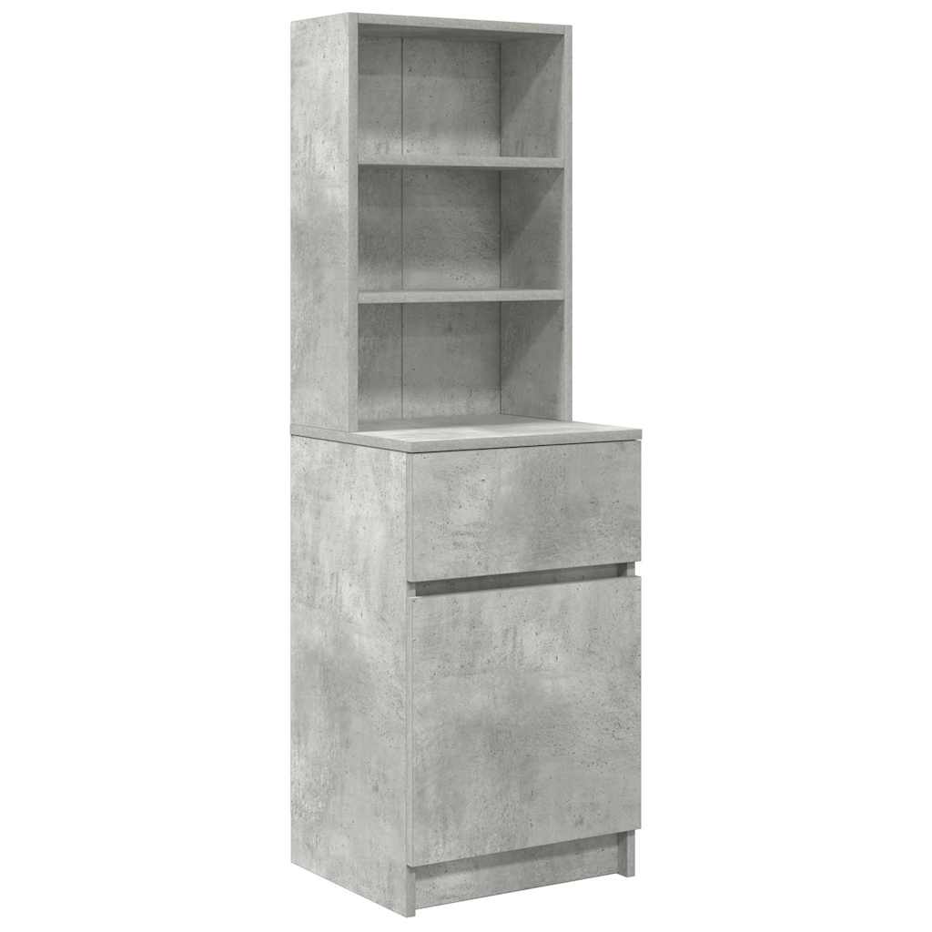 vidaXL Noptiera gri beton 39x35x125 cm lemn prelucrat