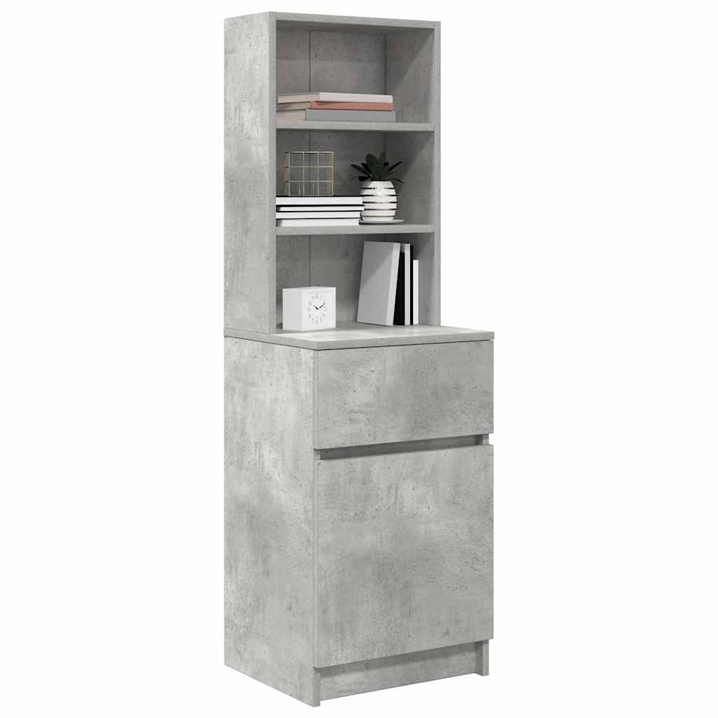 vidaXL Noptiera gri beton 39x35x125 cm lemn prelucrat
