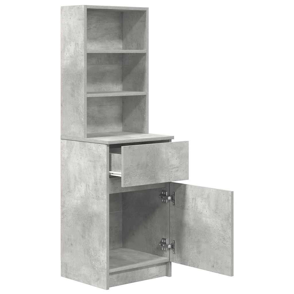 vidaXL Noptiera gri beton 39x35x125 cm lemn prelucrat