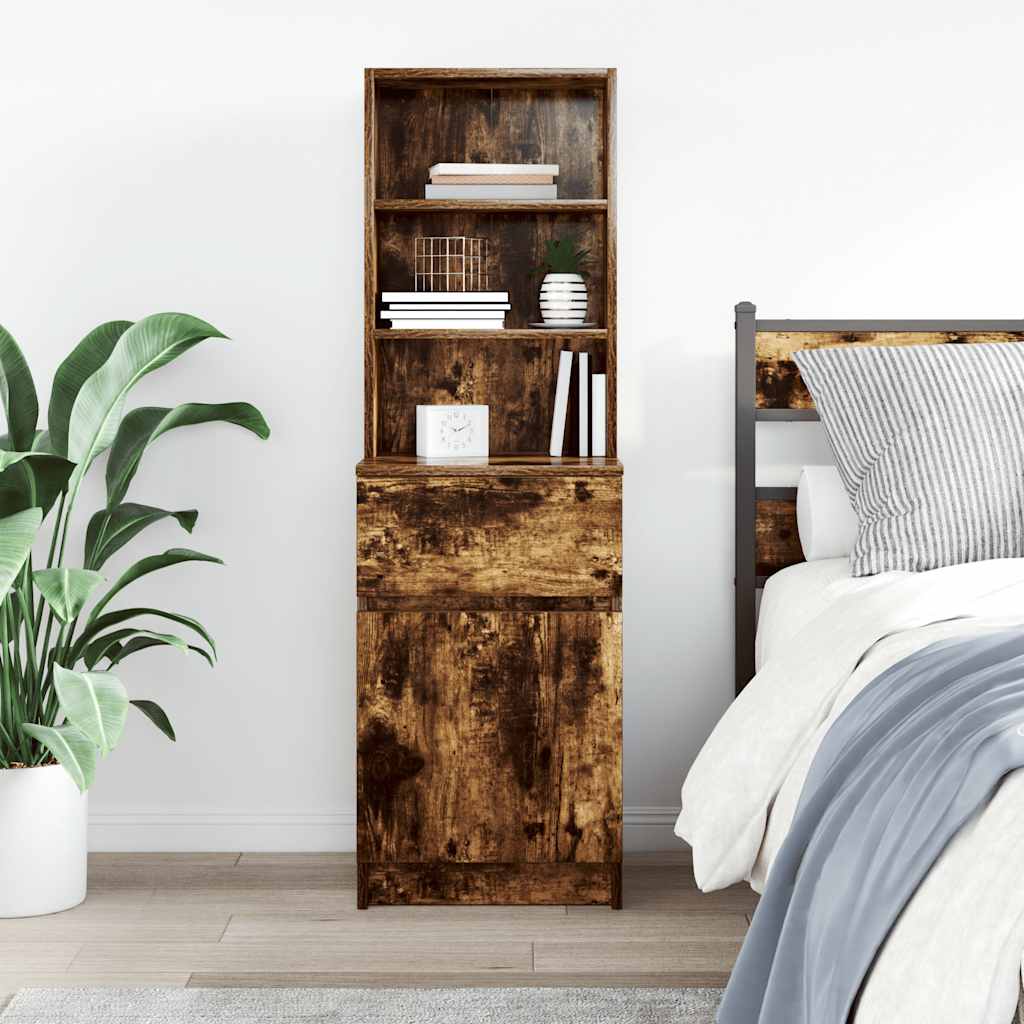 vidaXL Noptiera stejar afumat 39x35x125 cm lemn de stratificat