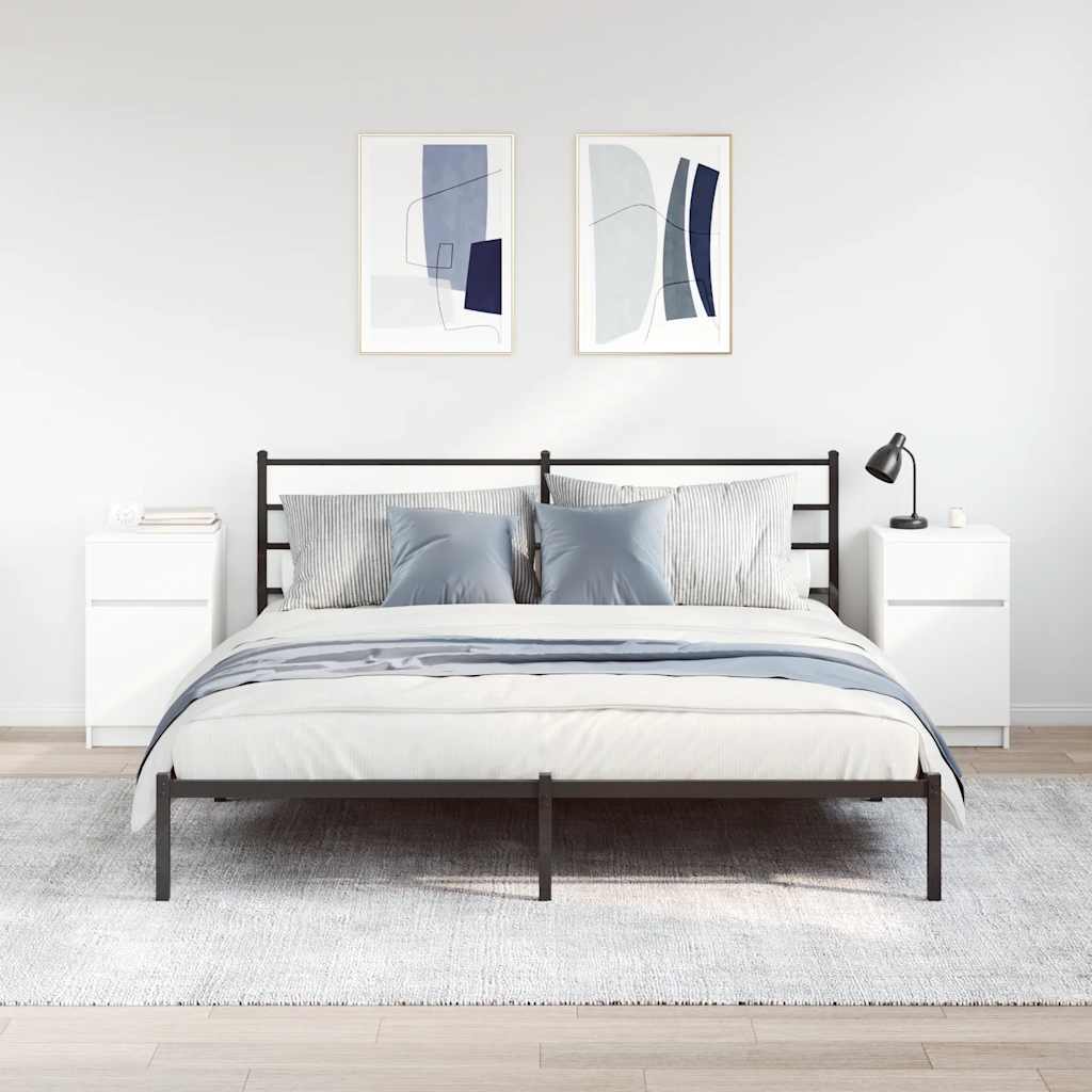 vidaXL Noptiere, 2 buc., alb, 39x35x65 cm, lemn compozit