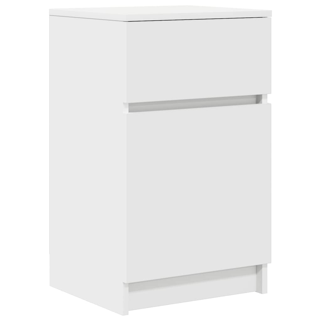 vidaXL Noptiere, 2 buc., alb, 39x35x65 cm, lemn compozit