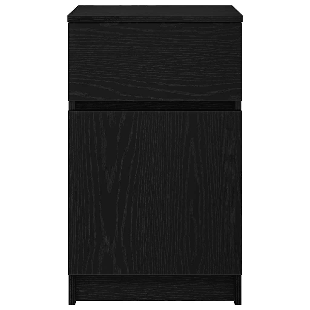 vidaXL Noptiere, 2 buc., negru, 39x35x65 cm, lemn prelucrat