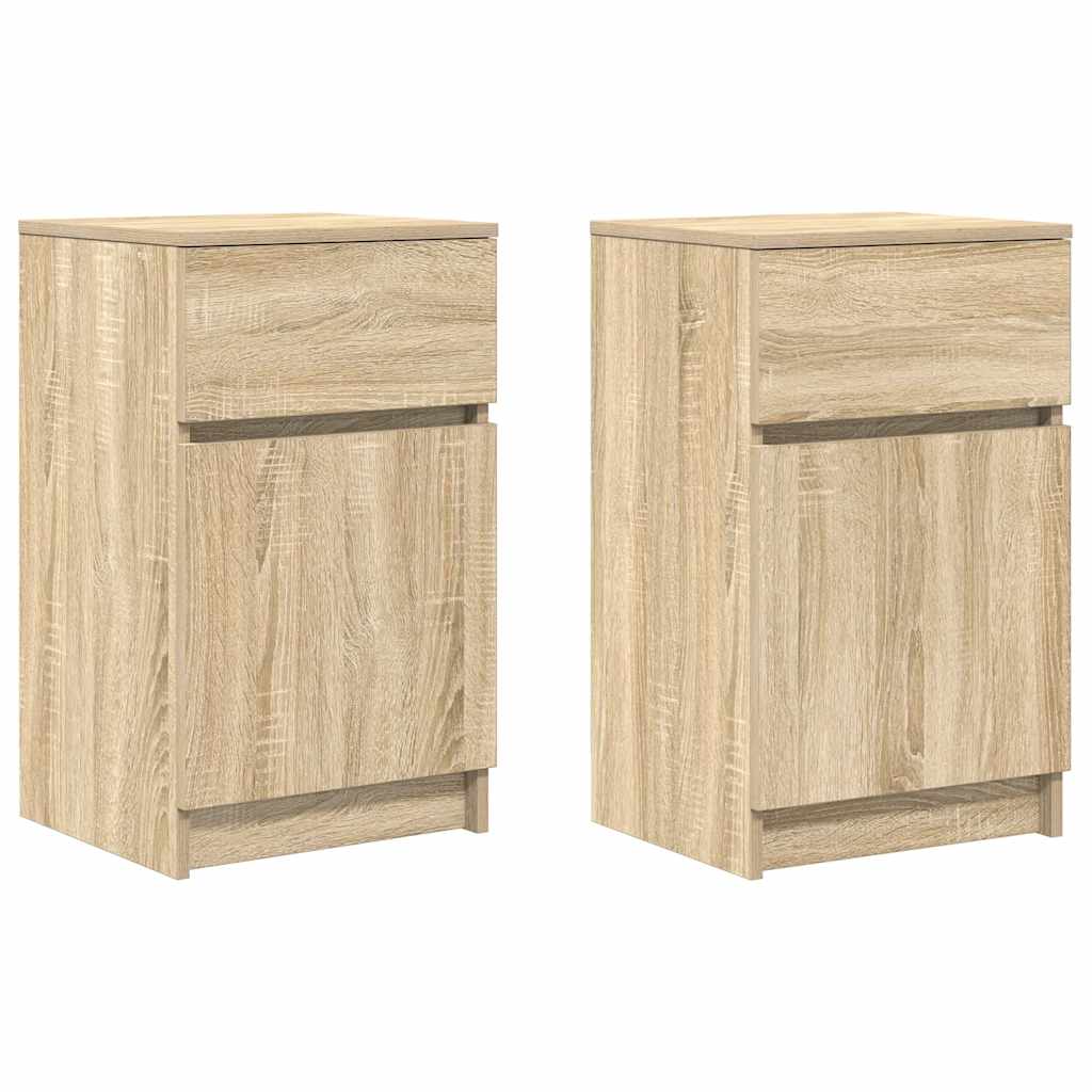 vidaXL Noptiere, 2 buc., stejar sonoma, 39x35x65 cm, lemn compozit vidaXL Noptiere, 2 buc., stejar sonoma, 39x35x65 cm, lemn compozit