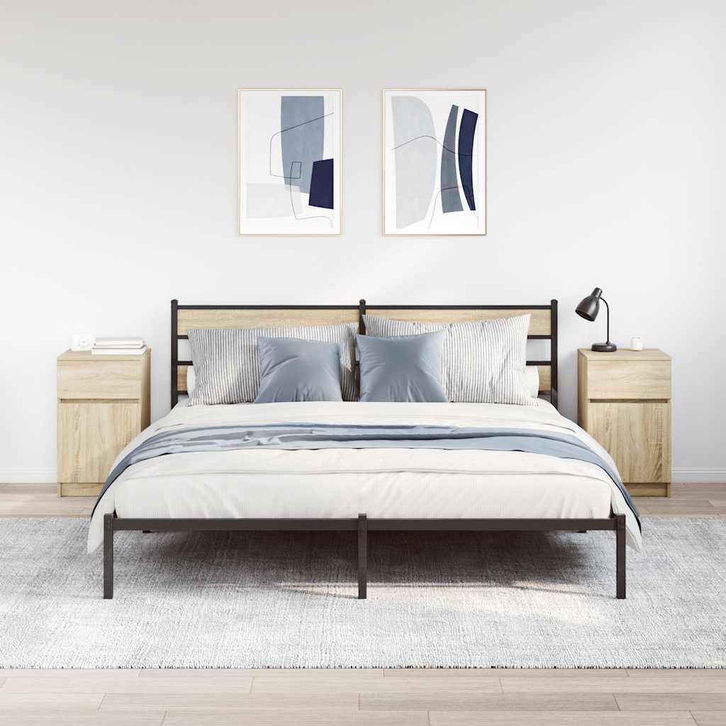 vidaXL Noptiere, 2 buc., stejar sonoma, 39x35x65 cm, lemn compozit vidaXL Noptiere, 2 buc., stejar sonoma, 39x35x65 cm, lemn compozit