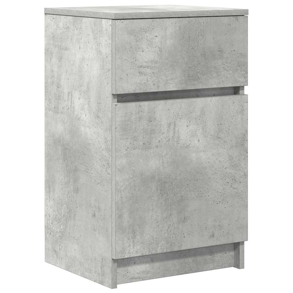 vidaXL Noptiere, 2 buc., gri beton, 39x35x65 cm, lemn prelucrat