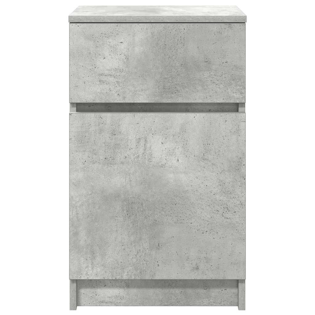 vidaXL Noptiere, 2 buc., gri beton, 39x35x65 cm, lemn prelucrat