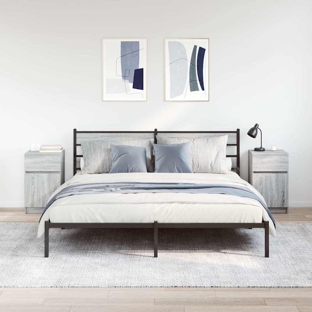 vidaXL Noptiere, 2 buc., gri sonoma, 39x35x65 cm, lemn compozit