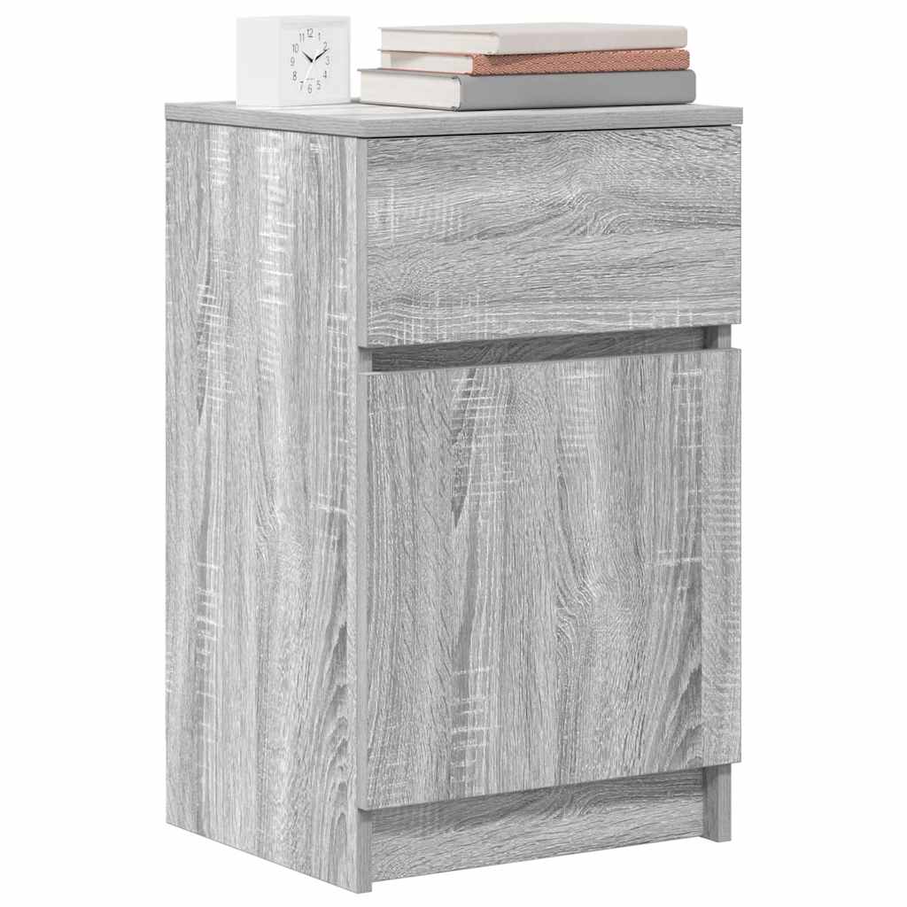 vidaXL Noptiere, 2 buc., gri sonoma, 39x35x65 cm, lemn compozit