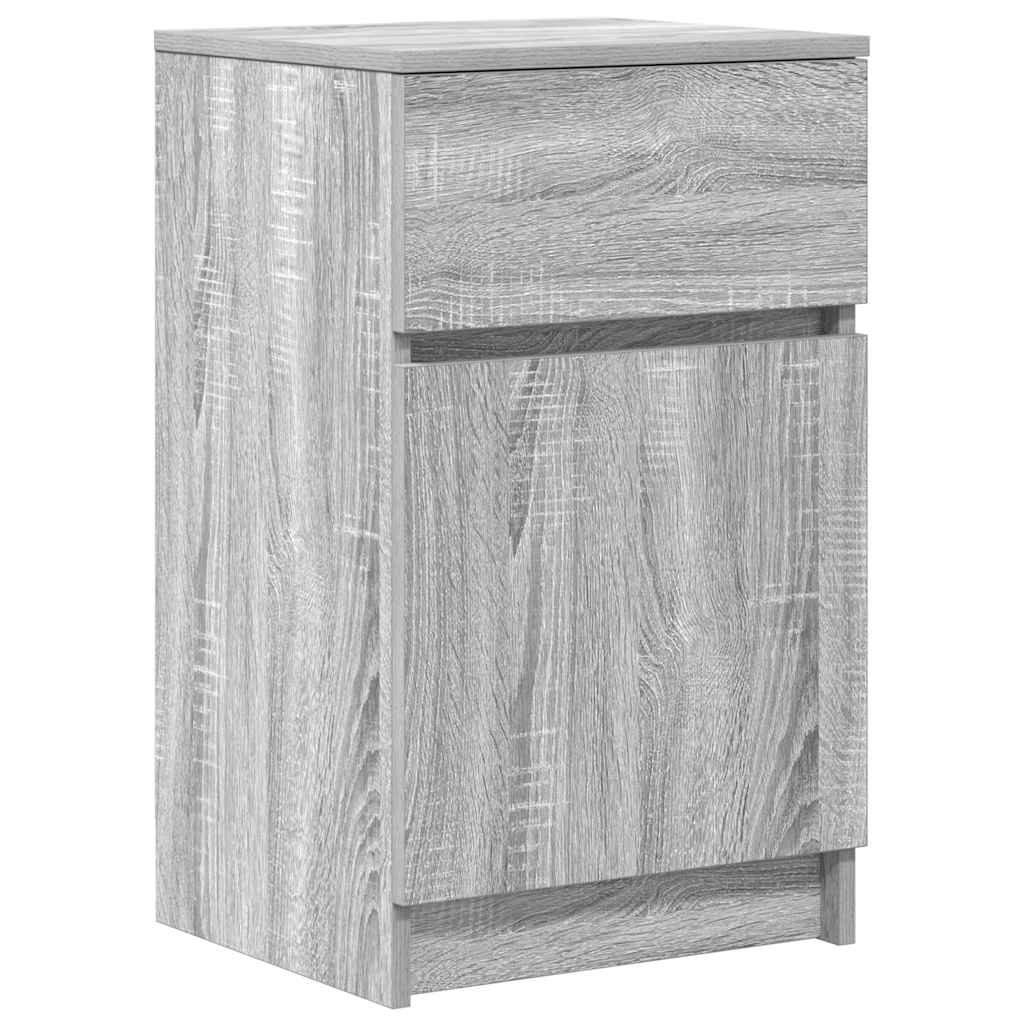 vidaXL Noptiere, 2 buc., gri sonoma, 39x35x65 cm, lemn compozit