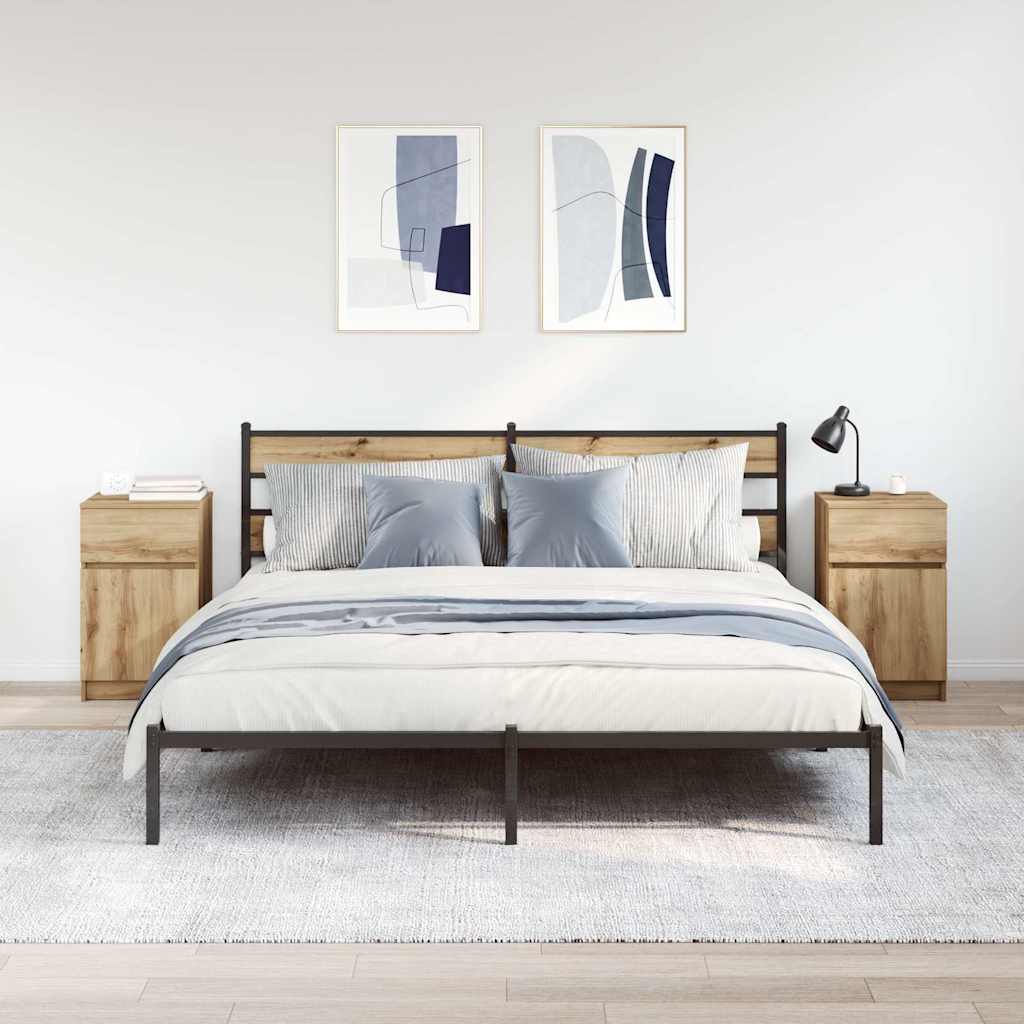 vidaXL Noptiere, 2 buc., stejar artizanal, 39x35x65 cm, lemn prelucrat