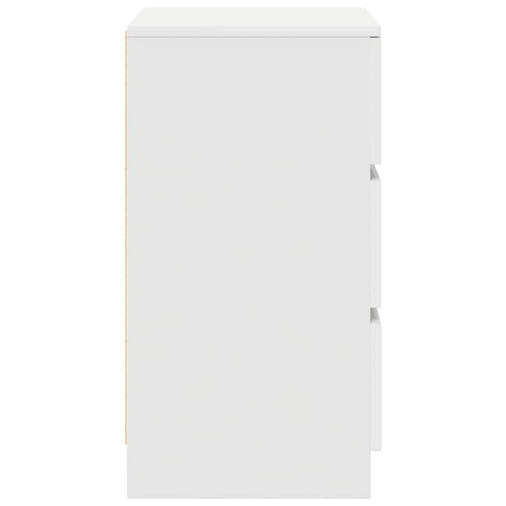 vidaXL Noptiera cu 3 sertare alb 39x35x65 cm