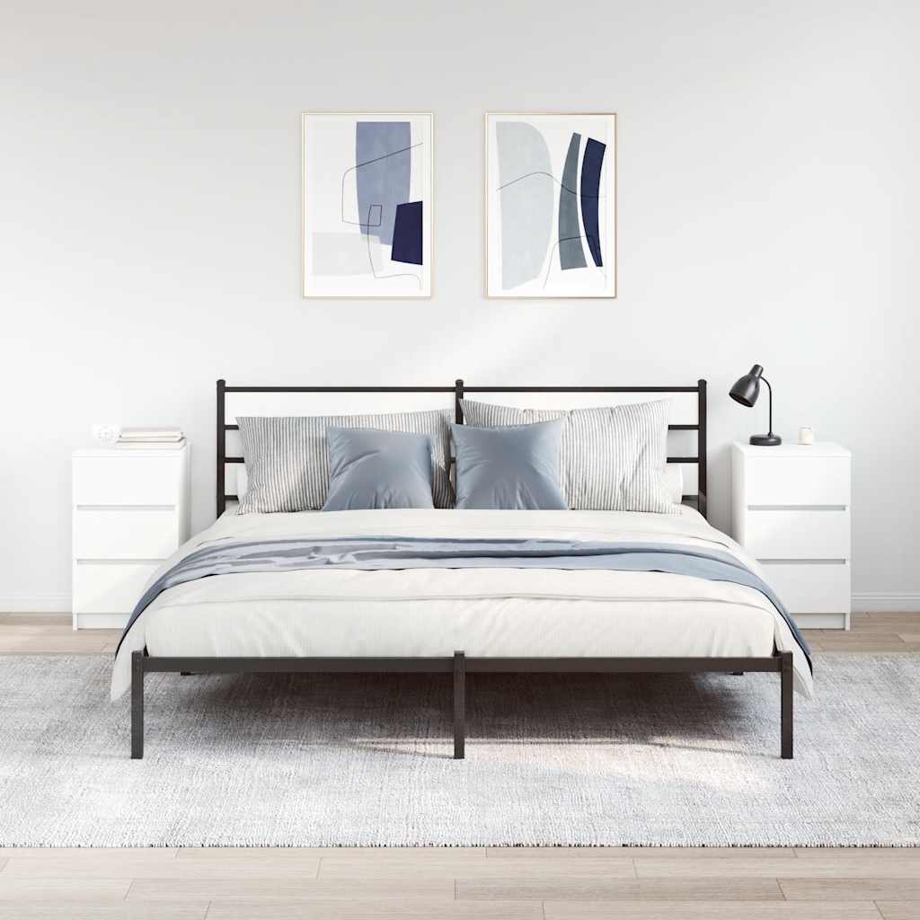 vidaXL Noptiere cu 3 sertare 2 buc Alb 39x35x65 cm