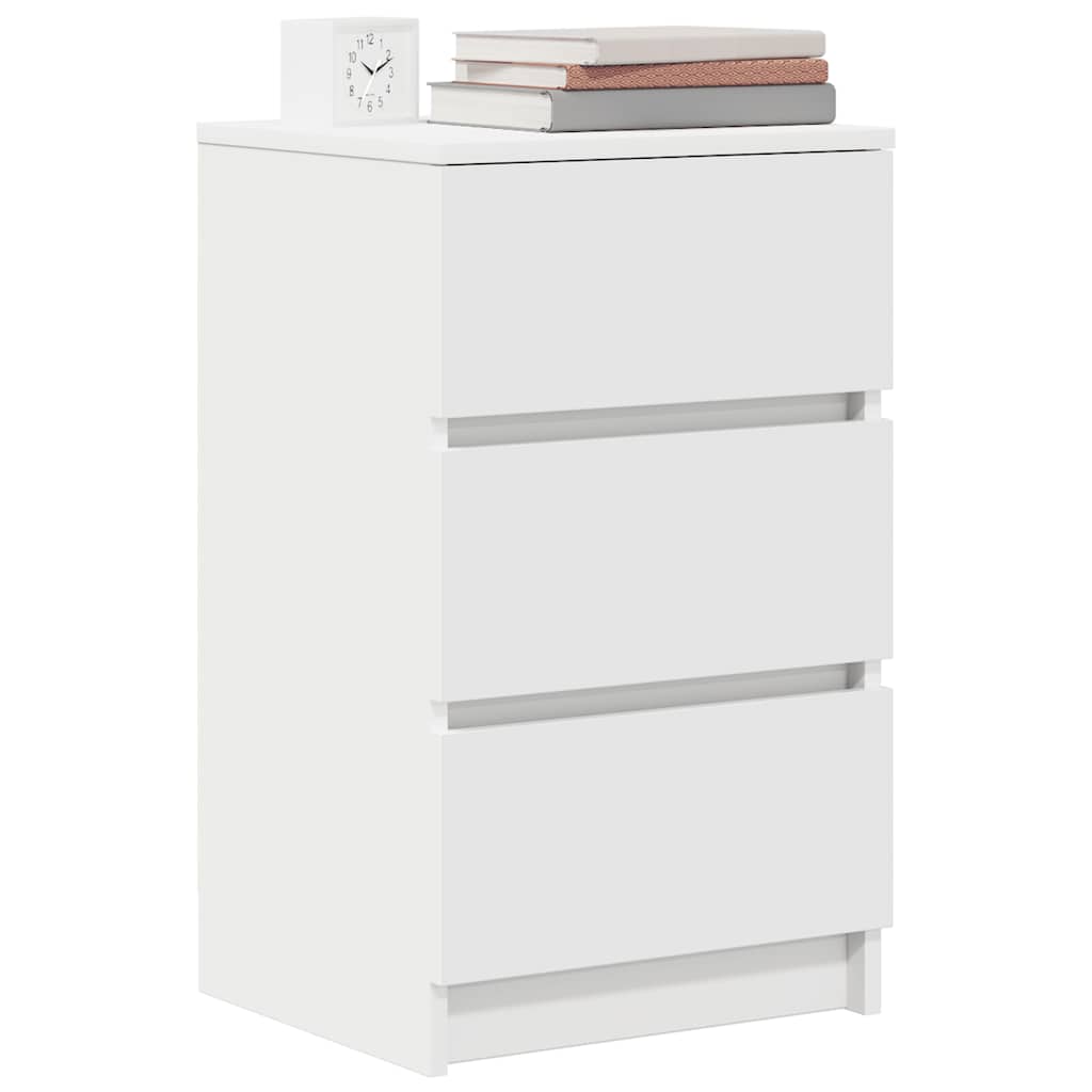 vidaXL Noptiere cu 3 sertare 2 buc Alb 39x35x65 cm