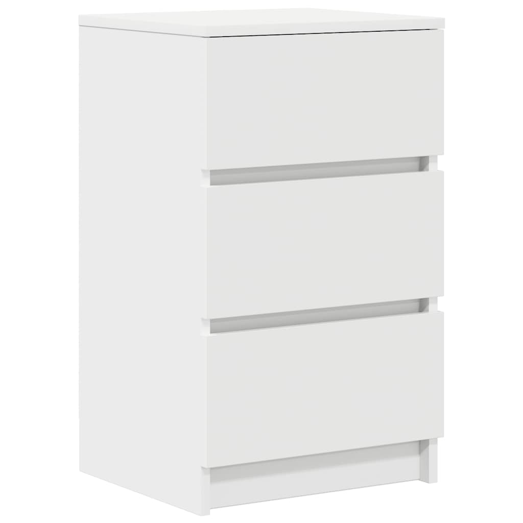 vidaXL Noptiere cu 3 sertare 2 buc Alb 39x35x65 cm