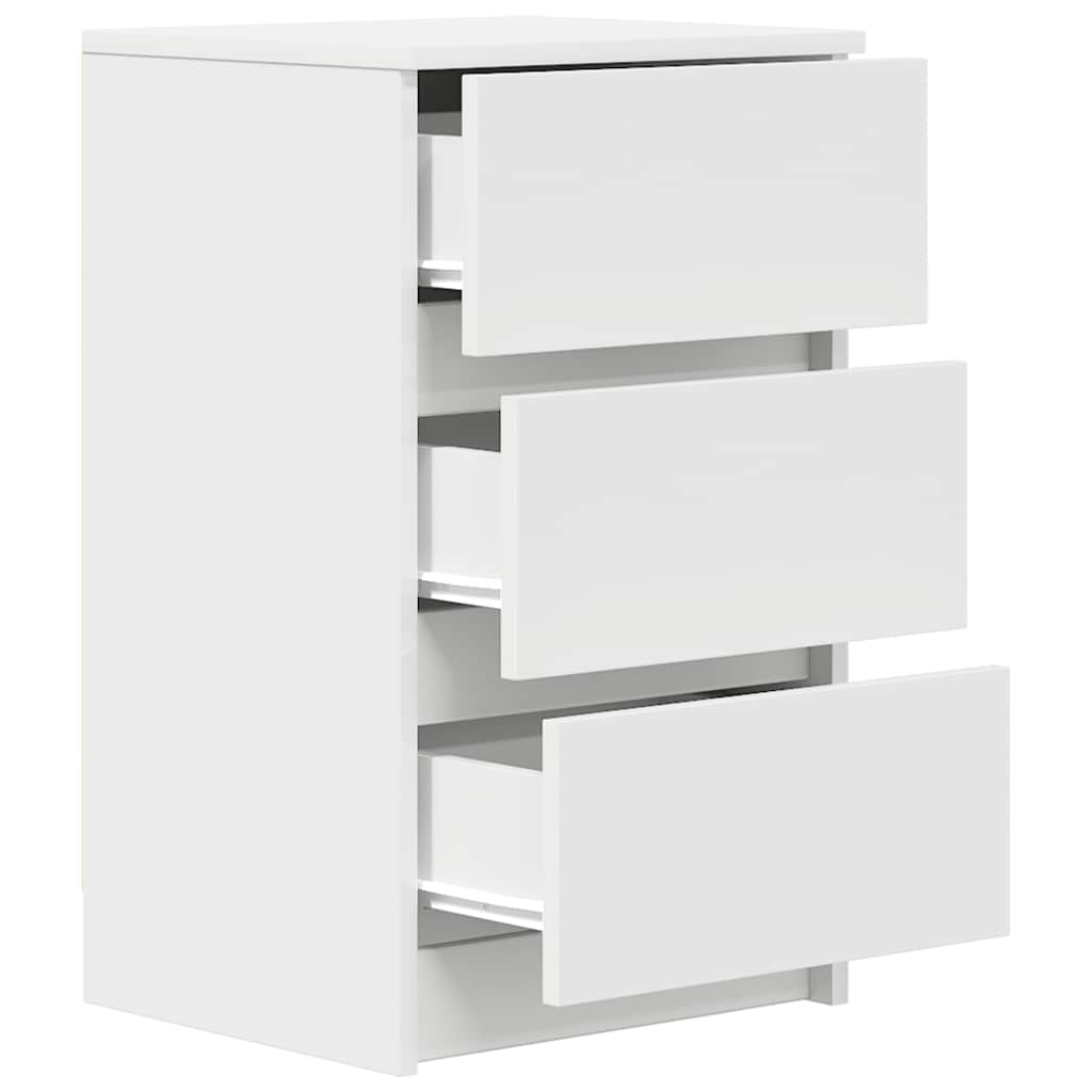 vidaXL Noptiere cu 3 sertare 2 buc Alb 39x35x65 cm