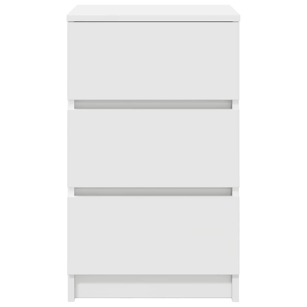 vidaXL Noptiere cu 3 sertare 2 buc Alb 39x35x65 cm