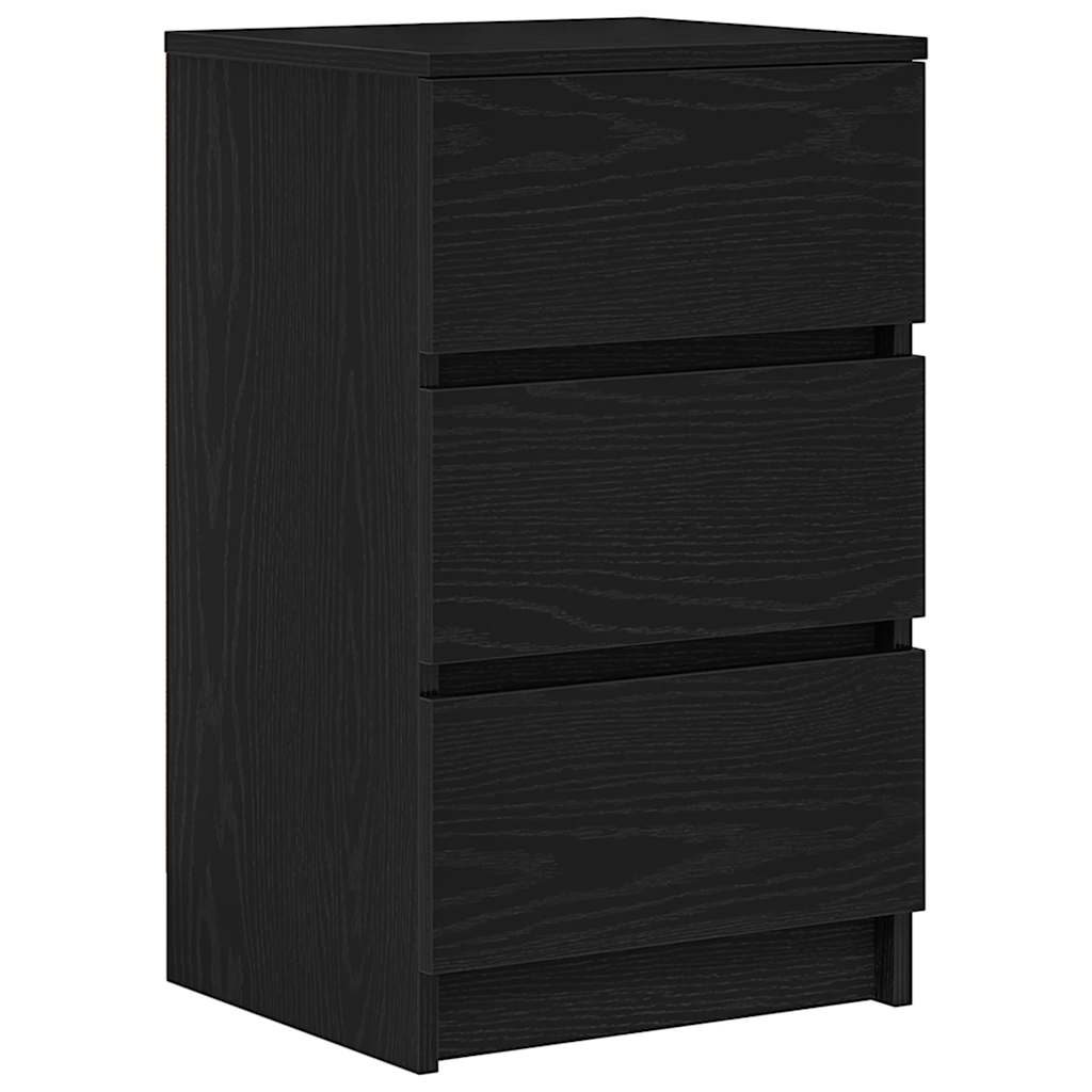 vidaXL Noptiera cu 3 sertare Negru 39x35x65 cm vidaXL Noptiera cu 3 sertare Negru 39x35x65 cm