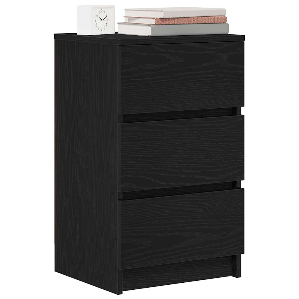 vidaXL Noptiera cu 3 sertare Negru 39x35x65 cm vidaXL Noptiera cu 3 sertare Negru 39x35x65 cm