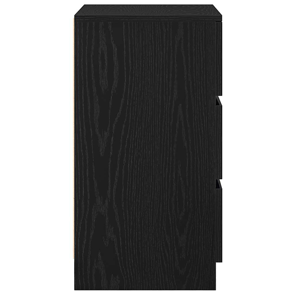 vidaXL Noptiera cu 3 sertare Negru 39x35x65 cm vidaXL Noptiera cu 3 sertare Negru 39x35x65 cm