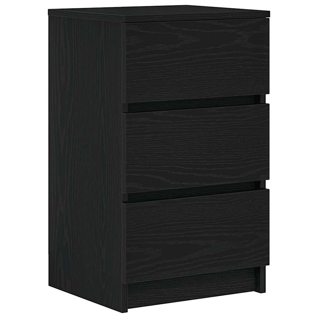 vidaXL Noptiere cu 3 sertare 2 buc Negru 39x35x65 cm