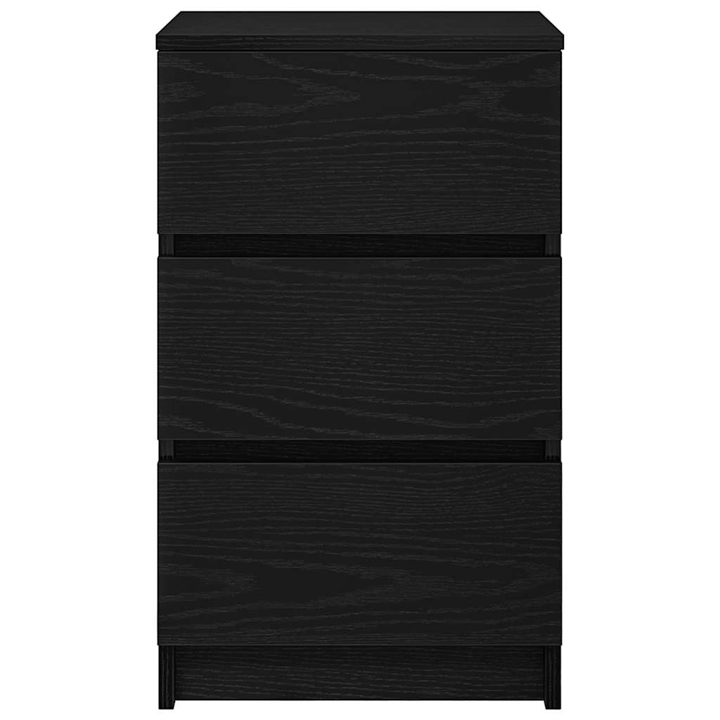 vidaXL Noptiere cu 3 sertare 2 buc Negru 39x35x65 cm