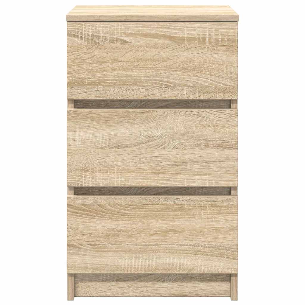 vidaXL Noptiera cu 3 sertare Stejar Sonoma 39x35x65 cm