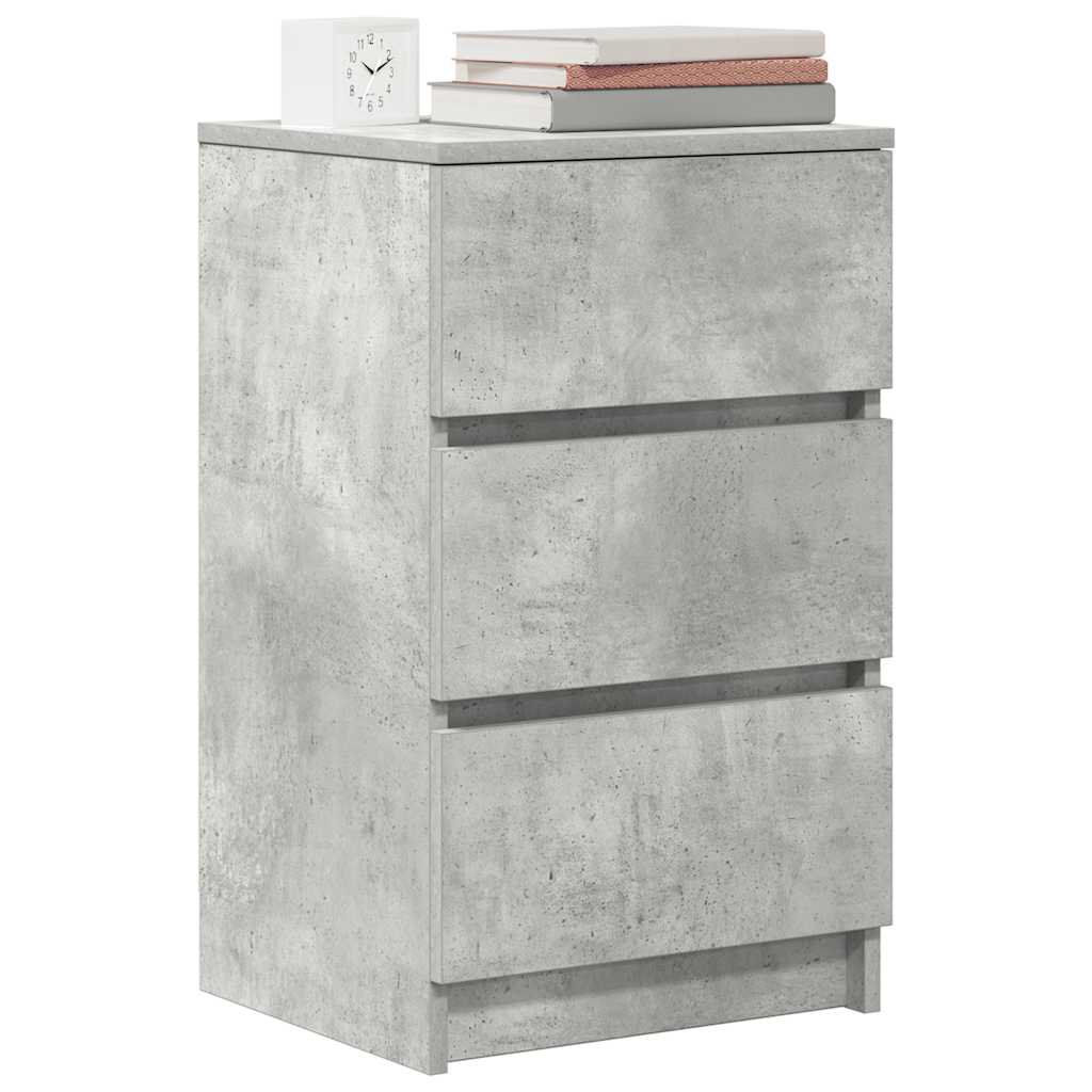vidaXL Noptiera cu 3 sertare gri beton 39x35x65 cm vidaXL Noptiera cu 3 sertare gri beton 39x35x65 cm